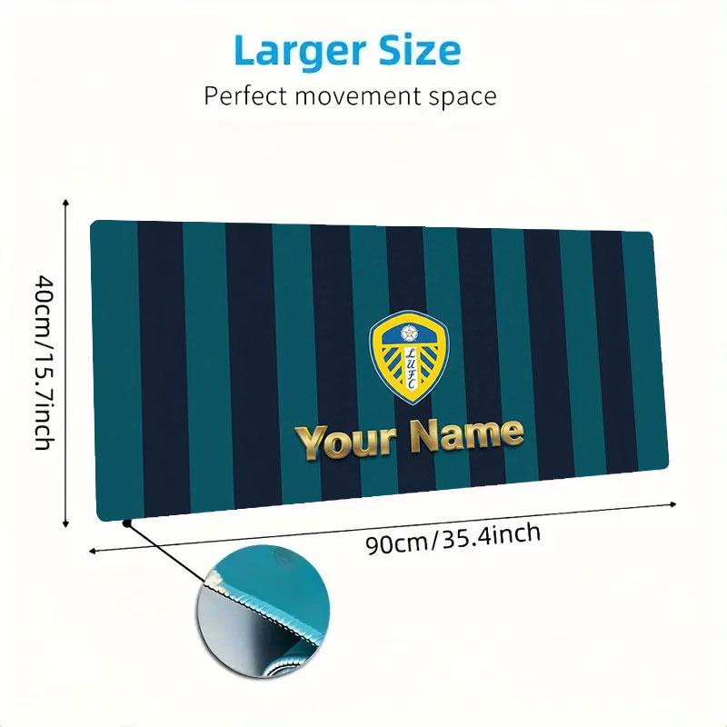 Leeds United Custom Name Large Size Mouse Pad Large Gaming Table Cushion Non-slip Laptop Tablet Big Mousepad XXL Mat Mini PC Playmat With Lock edge
