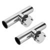 2pcs Stainless Steel Fishing Rod Holder for Tournament Style Clamp for 1‑1 4into 2in Rail Mount