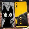 Чехол для телефона Samsung Galaxy A56 A36 A26 A06 A16 A24 A36 A54 A14 A42 A22 A20 A12 A10 5G Мягкий ТПУ Милый Забавный Мультяшный Черный Кот