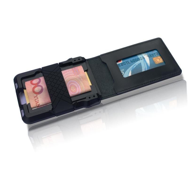 RFID Metal Antimagnetic Aluminum Alloy Card Package Multifunctional Men's Leather Credit Card Business Card Case Wallet