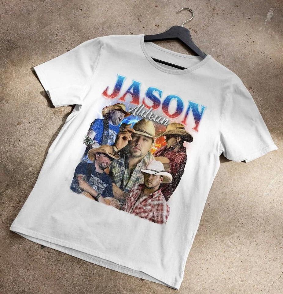 Jason Aldean Country Music White Unisex T-shirt Full Size UU972