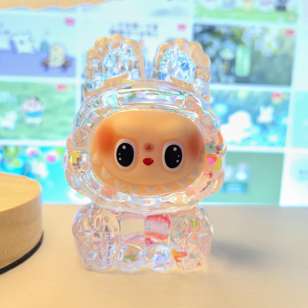 Масляный Лабубу с текучим песком, Креативная фигурка Лабу, Настольное украшение, Декоративная игрушка в подарок