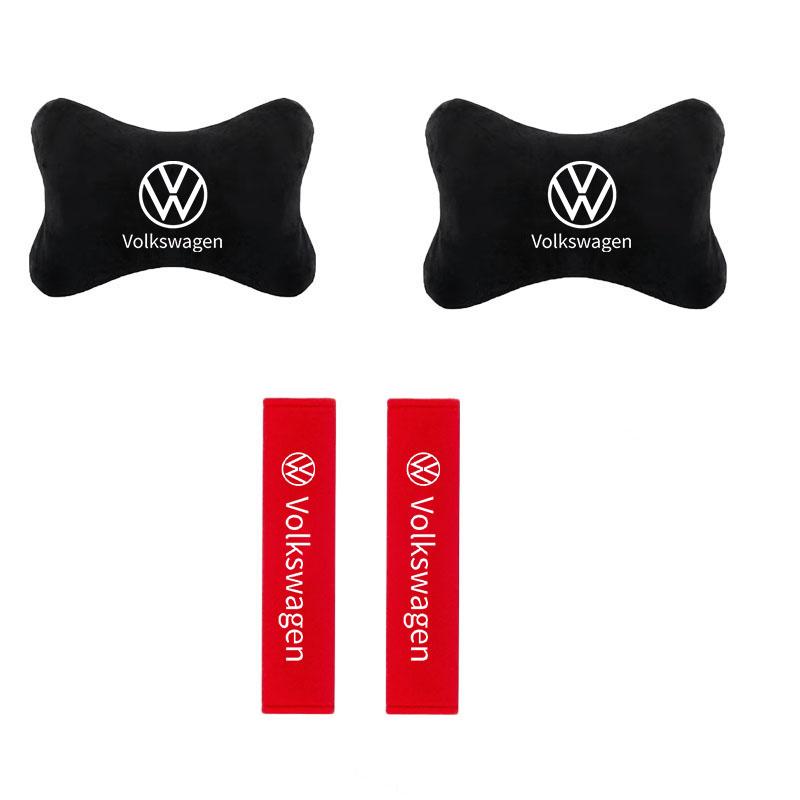 For VOLKSWAGEN VW Soft Car Seat Belt Shoulder Pads Safety Headrest Neck Pillow Suit For VW Volkswagen Golf Polo Passat Jetta pas