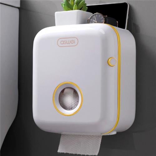Bathroom Tissue Holder Wall Mounted Toilet Paper Box Waterproof Roll Paper Storage Rack Double Layer Organizer Shelf