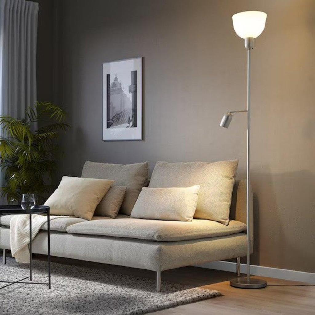 IKEA HEKTOGRAM: Floor UplightReading Lamp, SilverWhite (004.777.14)