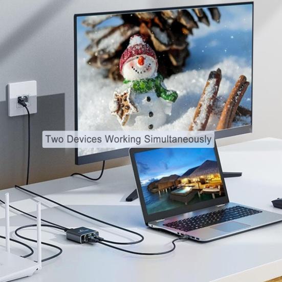 Ethernet-сплиттер Высокоскоростной сетевой распределитель 100 Мбит/с Универсальный Plug-Play Gigabit Ethernet-сплиттер LAN-сплиттер с USB