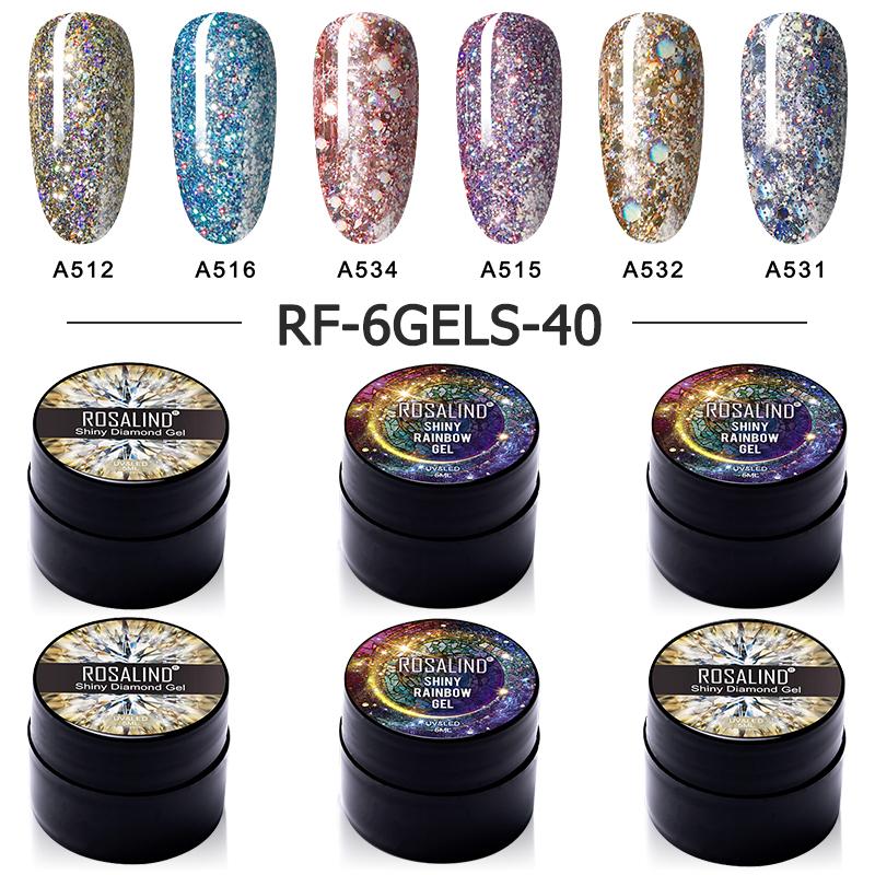ROSALIND 5 мл Блестящий гель-лак для ногтей Блестящий гель-лак Soak Off UV Гель для дизайна ногтей