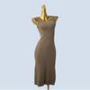 U-Neck Vest Sleeveless Pure Color Silm Slim Looking All-Matching A- Line Skirt Mid-Length Dress Spring and Summer Women Inner Wear Outer Wear Women