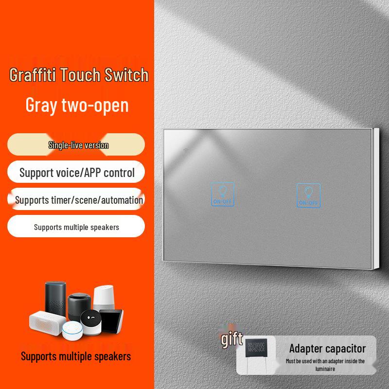 Умный WiFi Настенный Выключатель Graffiti с Голосовым Управлением Alexa и Google, Спецификации США/ЕС, Сенсорная Панель