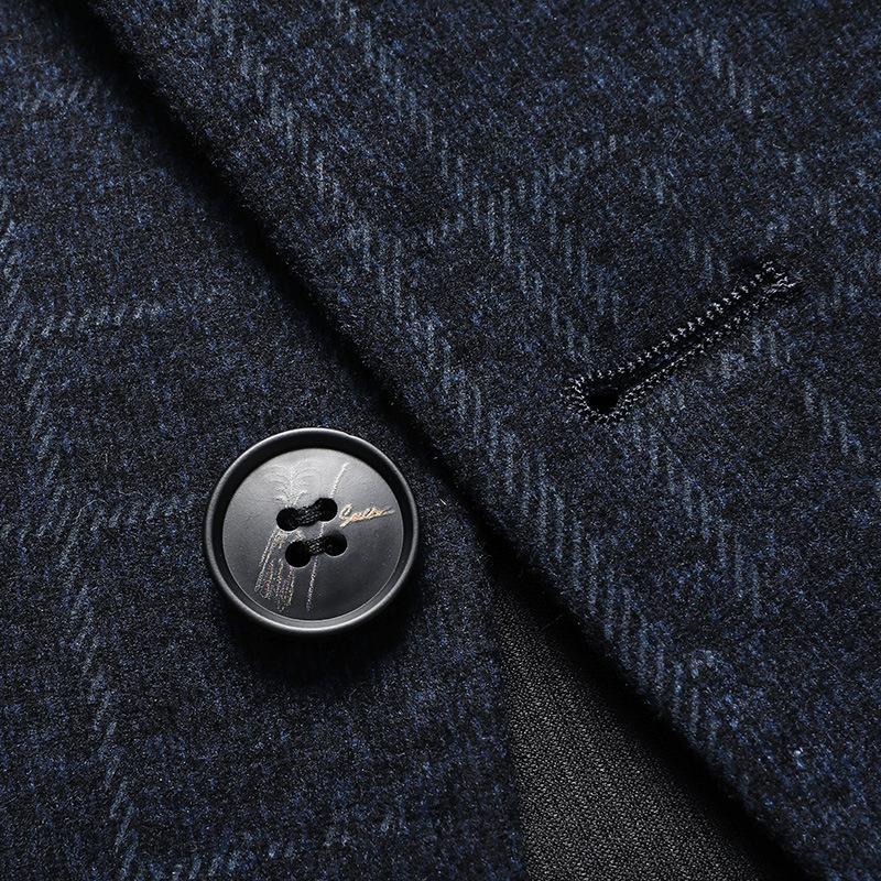 Повседневный мужской костюм осень-зима новый эластичный не требующий глажки трендовый маленький костюм