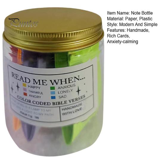 Банка со стихами из Библии Карточки с Священными Писаниями Богатые открытки ручной работы Успокаивающие тревогу эмоциональные карточки со стихами Бутылка с алфавитом