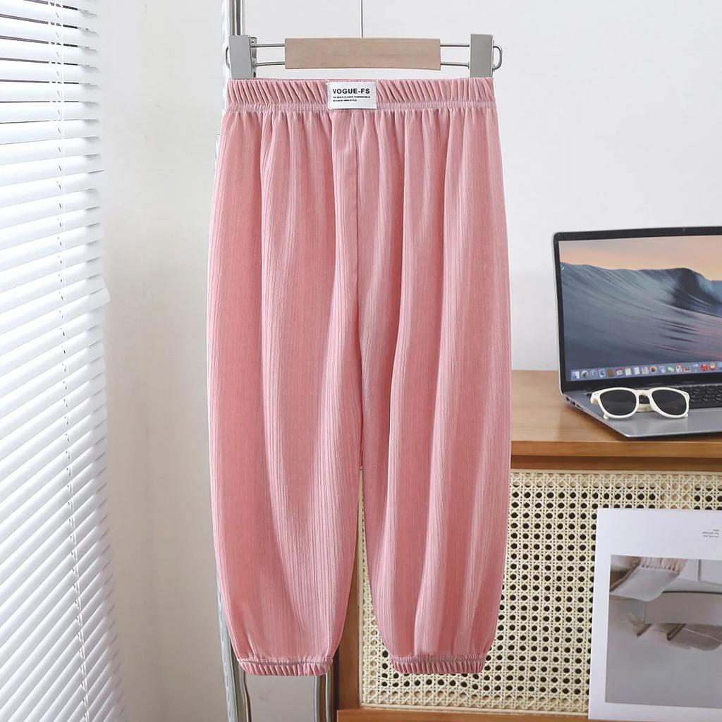 Детские повседневные штаны с защитой от комаров, летние шаровары с тонким поясом для девочек