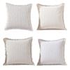 Pillow Case Polyester Cotton Beige with Color Stitching Perfectly for Sofa Bedroom Office Chair Decoration Pillowcase