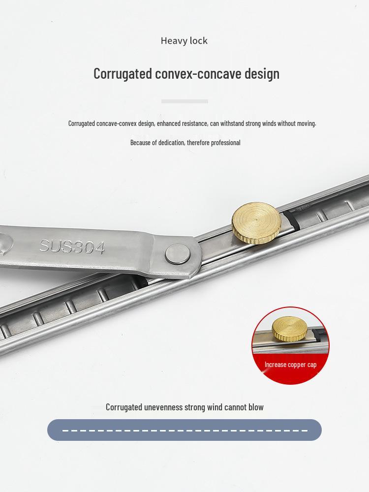 Ограничитель для окон и дверей из алюминия с терморазрывом, ветровая поддержка без сверления
