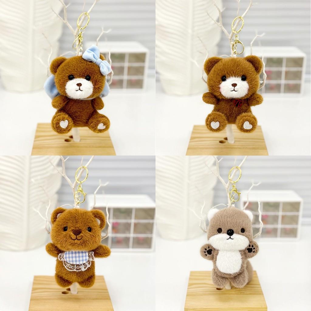 Cute Plush Otter Keychain Charm Fluffy Animal Bag Pendant Perfect For Gifts