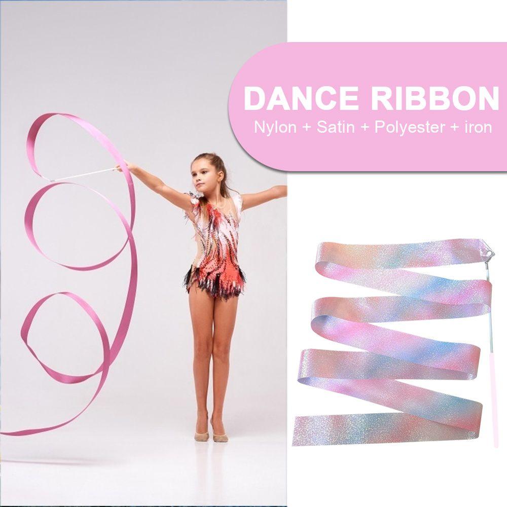 2M Kids Training Tool Flashing Star Kids Toys Dance Ribbon Twirling Rod Gym Ribbons Ballet Streamer