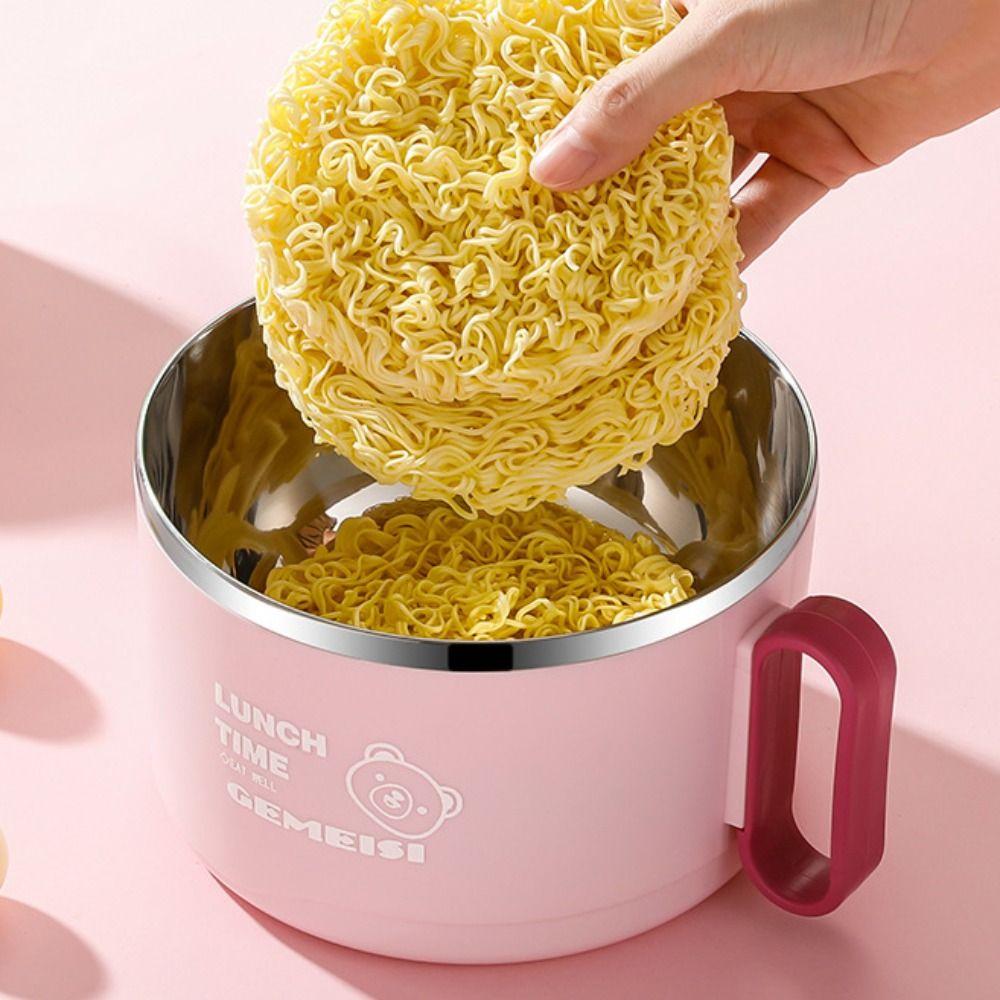 1300ML Leakproof Instant Noodle Bowl Large Capacity Udon Soup Bowl Lunch Box For Students, Office