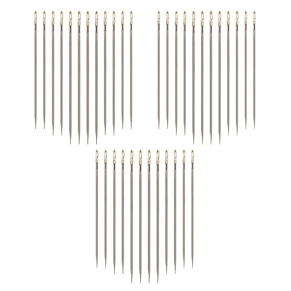 36 Pcs Self Threading Needles Side Threading Hand Stitching Needles Sewing Needles for DIY Embroidery Sewing