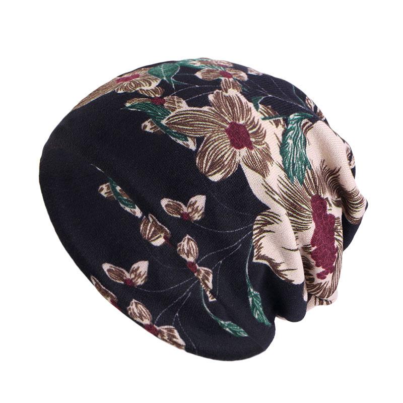 Imitation cashmere print double-purpose pullover cap, twist cap, headscarf cap JDU-E