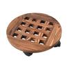 Wooden Mobile Flower Tray with 6 Wheels 360 Degree Rotating Rolling Plant Stand for Home
