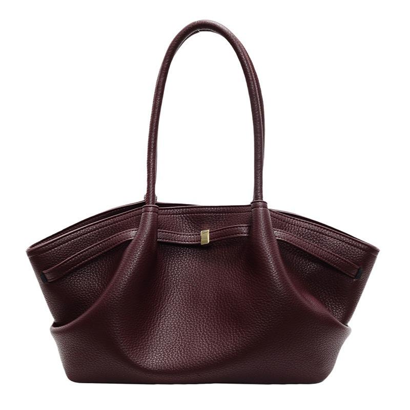 Niche Light Luxury Solid Color Tote Bag Women's Early Spring New Casual Versatile Underarm Bag Commuter Shoulder Handbag