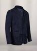Стильный мужской пиджак из мягкой замши темно-синего цвета ручной работы из чистой овчины