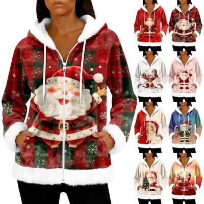 Женский повседневный модный кардиган с капюшоном на молнии из флиса с длинными рукавами