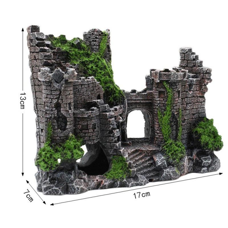 Simulate Retro Castle Pet Hiding Resin Decoration for Aquarium Fish Bowl Landscaping