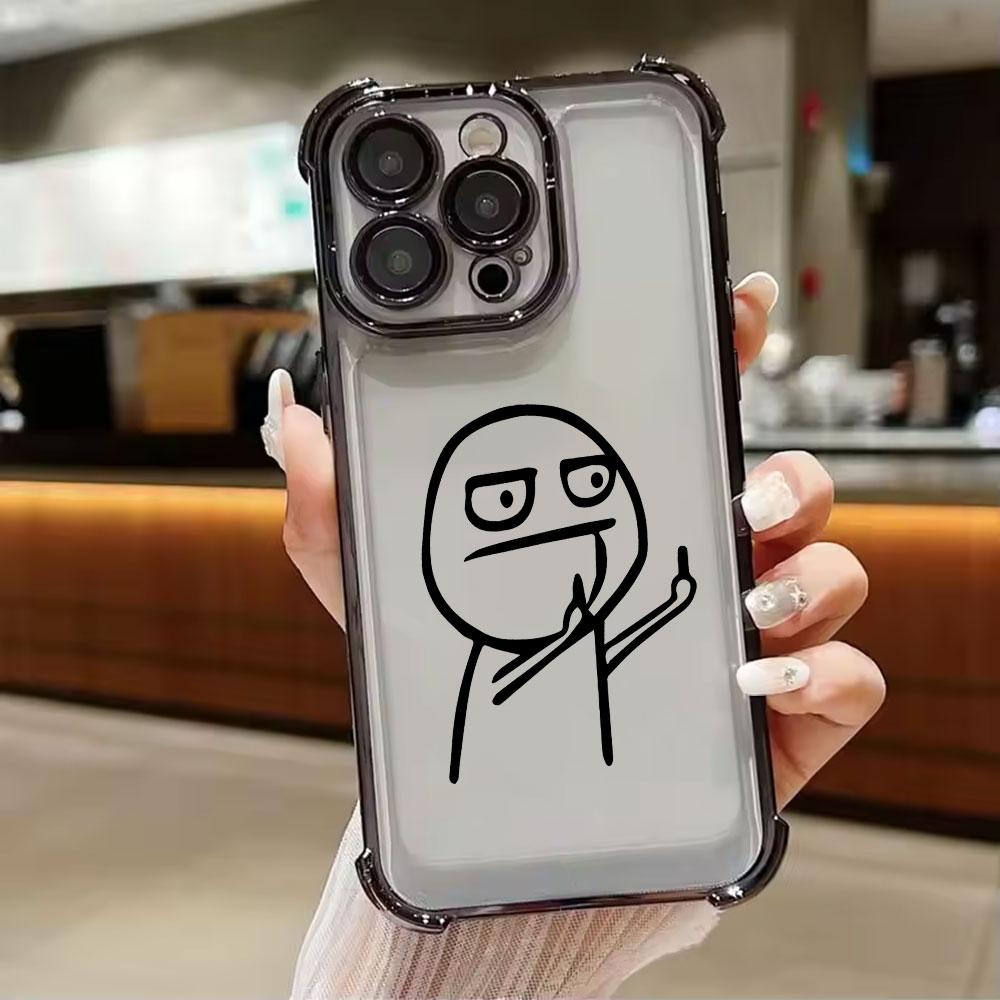 Stickman Cool Middle Finger Cute Man Phone Case For Xiaomi 15T 14T 13 Pro 15 F8 Ultra Poco X7 F7 Pro 5G X5 X6 F5 M7 Clear Cover