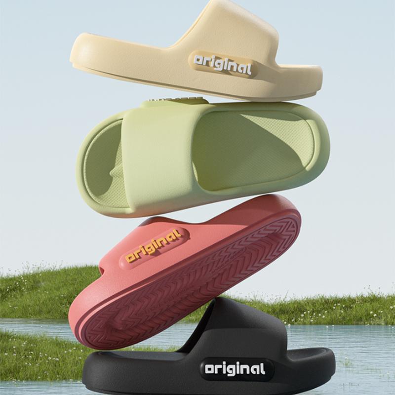 Женские домашние тапочки из ЭВА конфетного цвета с толстой подошвой, весна-лето, большие размеры, нескользящие, женские, мягкие, пляжные шлепанцы