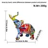 Colorful Water Transfer Printing Elephant Sculpture Nordic Home Office Desktop Decoration Resin Animal Statue Handicrafts