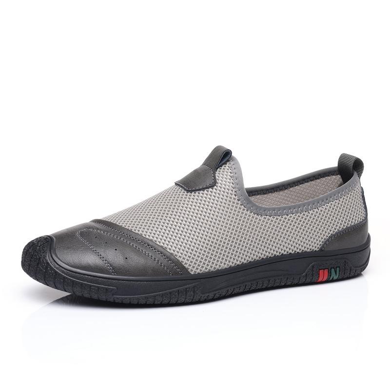Summer Mesh Breathable Men's Shoes Comfortable Soft Sole One Pedal Men's Casual Fly-woven Shoes Non-slip and Wear-resistant Hole Shoes