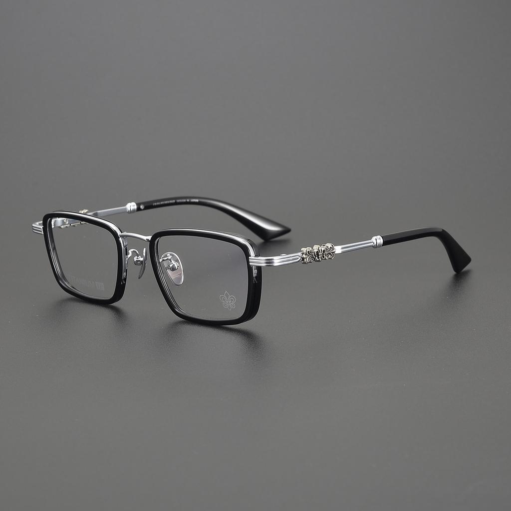 2024 New Fashion Men'S And Women'S Alloy Square Personality Trend Glasses Luxury Brand Designer Optical Prescription Frame
