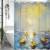 Little Yellow Duck Oil Painting Art Shower Curtain, Bathroom Decorative Shower Curtain, Waterproof Shower Curtain with Hooks