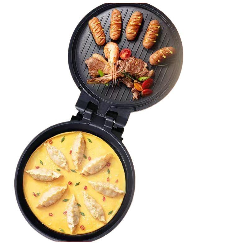 Электрическая блинница и креповая машина с антипригарным покрытием и двусторонним нагревом для завтрака
