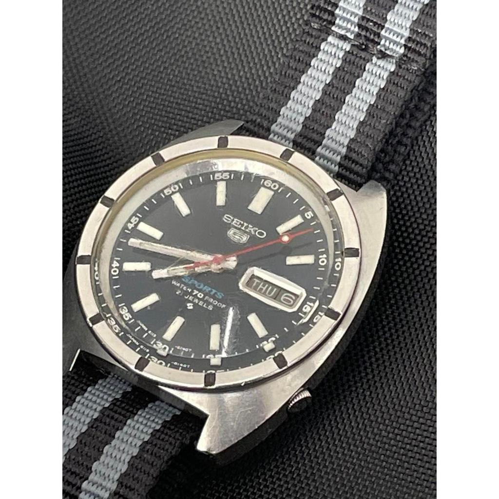Used Seiko SEIKO antique 5 Sports Seiko5Sports engine-turned bezel