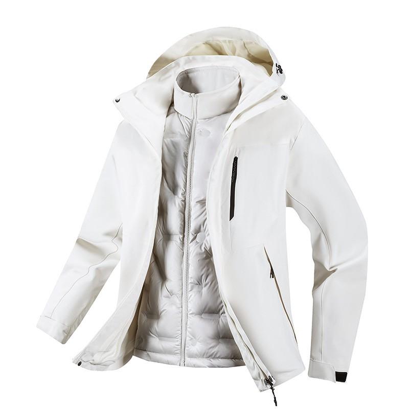 Outdoor 3-in-1 Down Jacket Windproof Waterproof Hiking Camping Winter Coat Men Women