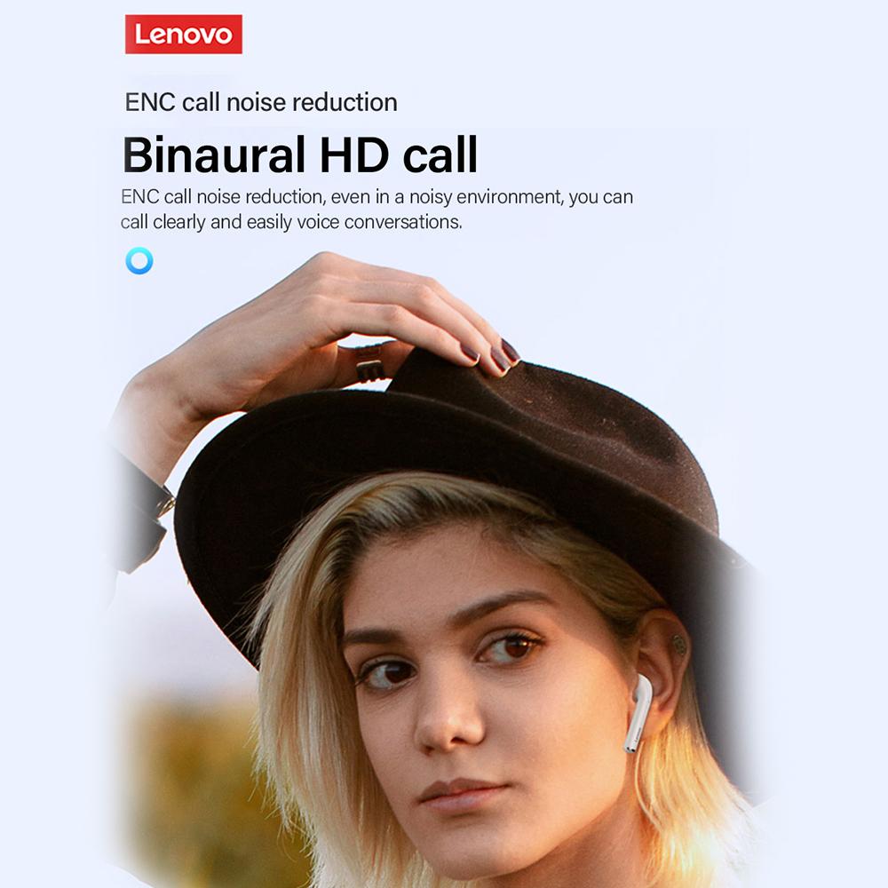 НОВЫЕ беспроводные наушники Lenovo LP50 TWS, Bluetooth 5,0, двойное стерео шумоподавление, басовое сенсорное управление, длительный режим ожидания