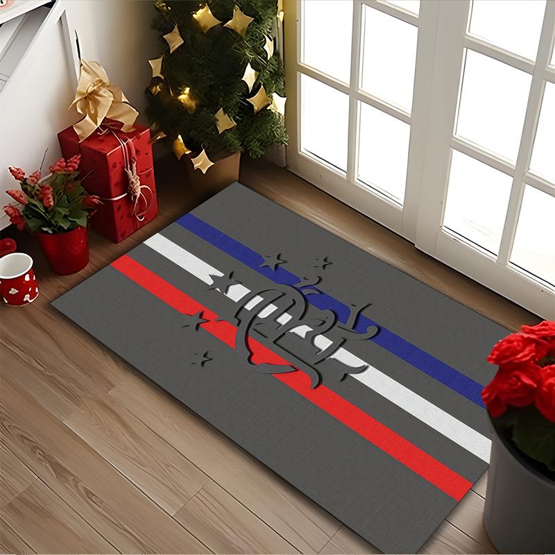 1pc Rangers FC Printed Chair Rug for Home Office Use, Living Room Kitchen Game Room Area Carpet