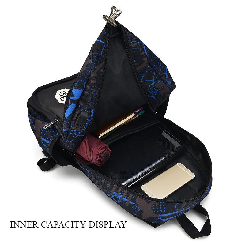 Комплект из 3 предметов, рюкзак для мужчин и женщин, повседневный рюкзак для ноутбука с зарядкой через USB, школьная сумка большой емкости, уличный дорожный рюкзак