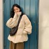New Female Winter Korean Version of Loose Padded Bread Coat Corduroy Stand Collar Cotton-padded Jacket