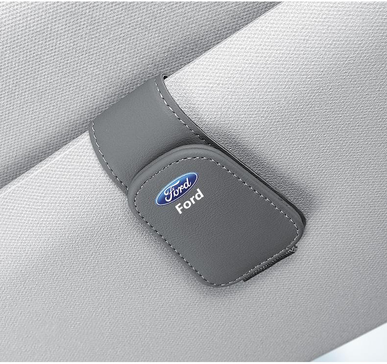 Car Sun Visor Glasses Clip Sunglasse Eyeglasses Holder For Ford S MAX Ranger Focus Fiesta Mondeo Kuga Mustang Escort keychain