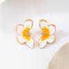 2026 New Trendy Pink Gradient Drip Oil Flower Stud Earrings for Women Temperament Metal Butterfly Earrings Fashion Jewelry Gifts