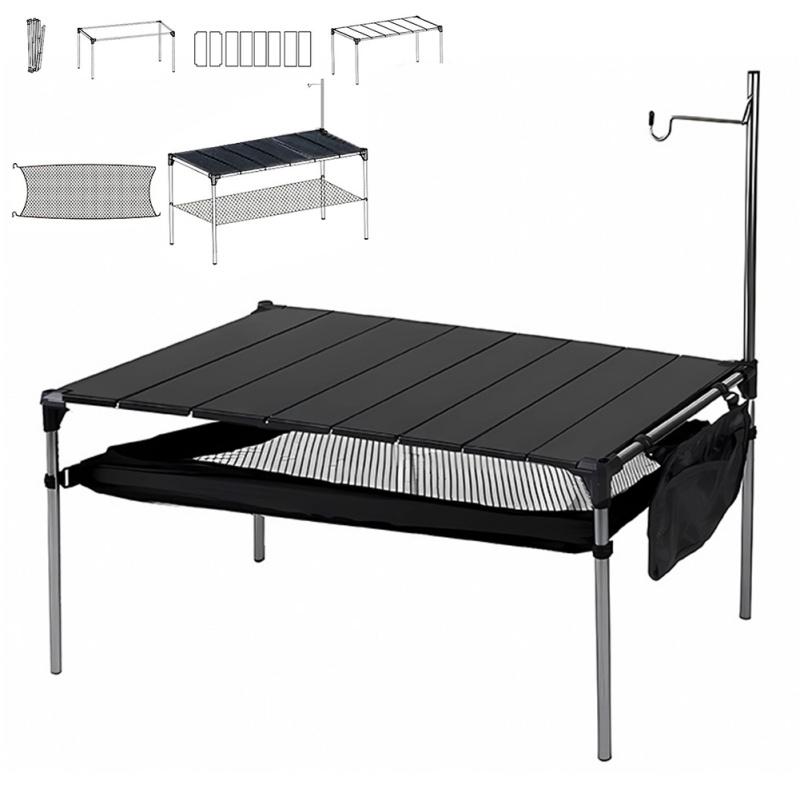 Outdoor Folding Picnic Table Aluminum Alloy IGT Tactical Table Lightweight Detachable Storage Desk Camping Hiking Equipment