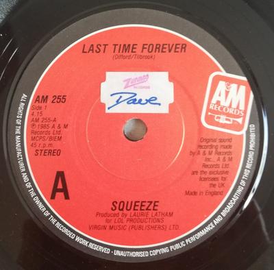 7-дюймовая пластинка SQUEEZE Last Time Forever AM255 AM Records 1985 UK Rock Б/у