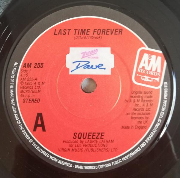 7-дюймовая пластинка SQUEEZE Last Time Forever AM255 AM Records 1985 UK Rock Б/у
