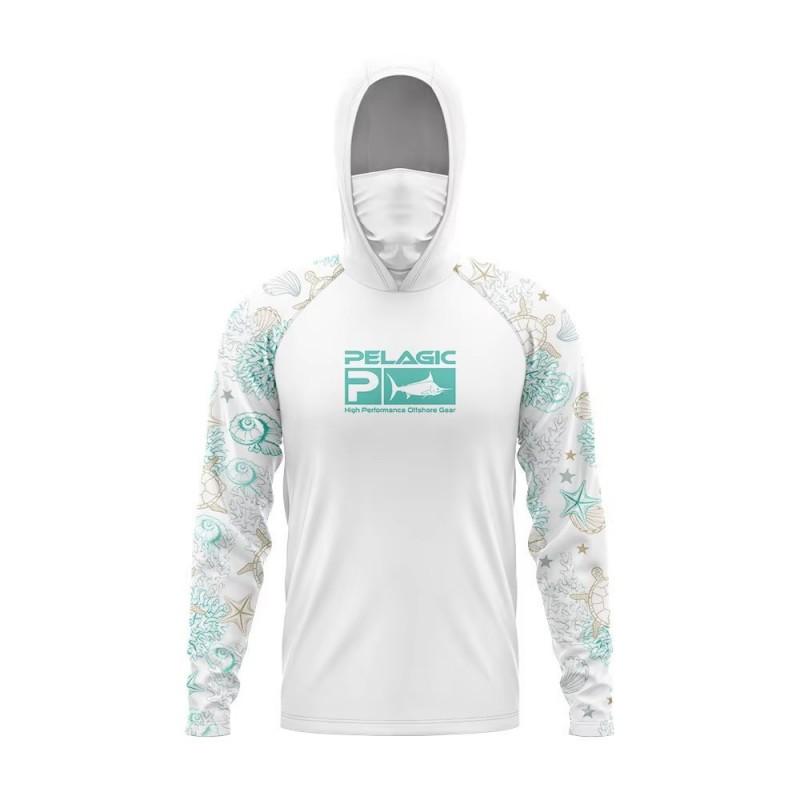 Mens Quick-Dry Hooded Fishing Shirt With Face Cover UV Protection Breathable Lightweight Summer Outdoor Sportswear