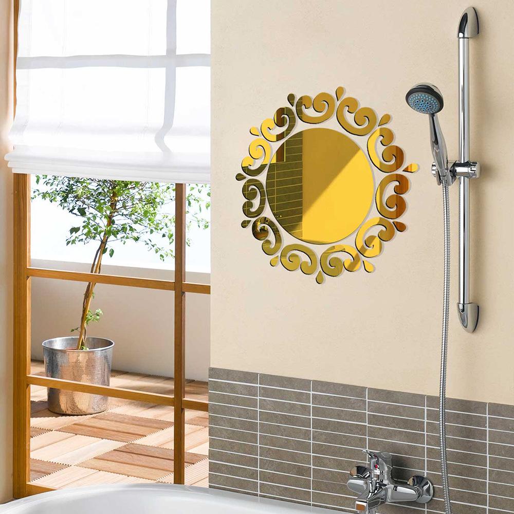 20cm Circular Mirror Wall Sticker Acrylic Mirror Decals Ceiling Decorative Mirror for Room Bathroom Modern Home Decoration