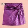 Ayollar Kuz Qish Mini Skort Yuqori Bel Tugunli Pliseli Shortlar Yubka Bir Rangli Elegant Ayollar Qisqa Shimlar Streetwear