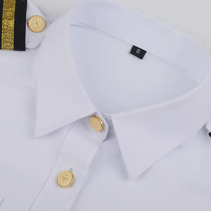 Рубашка с длинными рукавами в стиле пилота ВМС: Унисекс профессиональная одежда для бортпроводников и капитанов